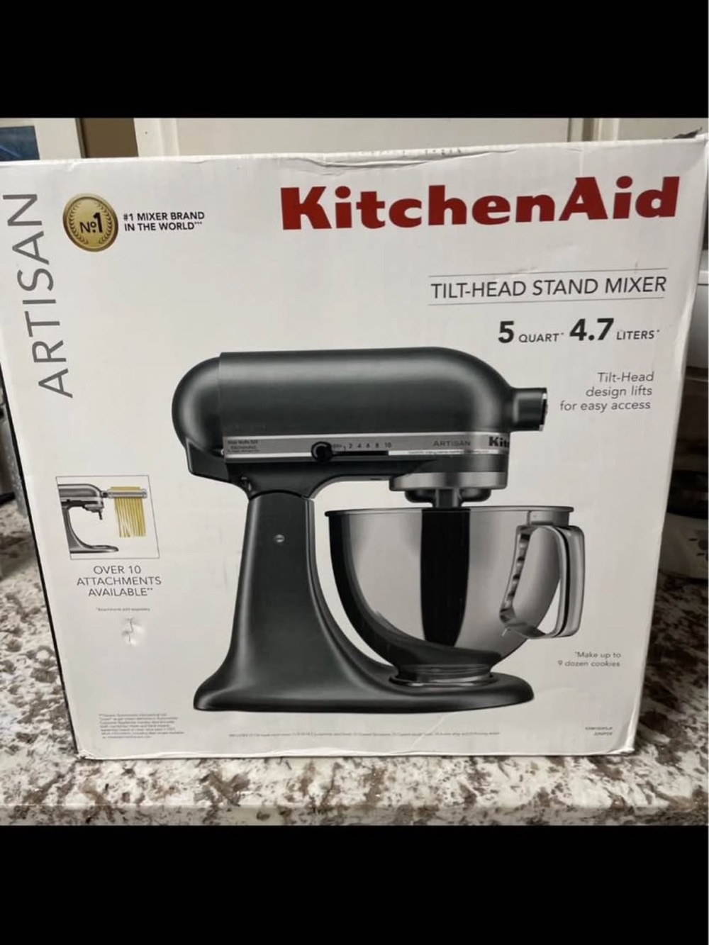 KitchenAid Artisan Tilt-Head Stand Mixer in Gray with Stainless Bowl